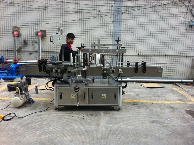 Pilnai automatinė lipni apvalių butelių etikečių mašina naminių gyvūnėlių buteliams priekyje ir gale